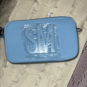Light Blue rectangular, Crossbody Bag SM logo